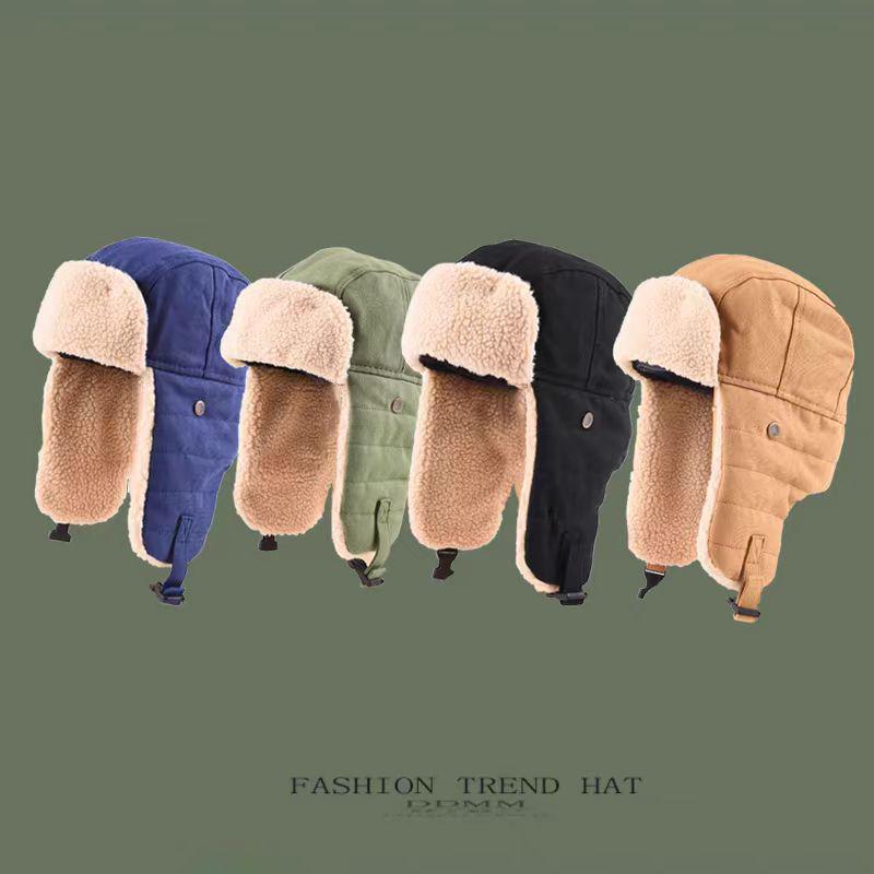 Lei Feng Winter Retro Aviator Hat - Unisex Ear Protection for Riding and Warmth