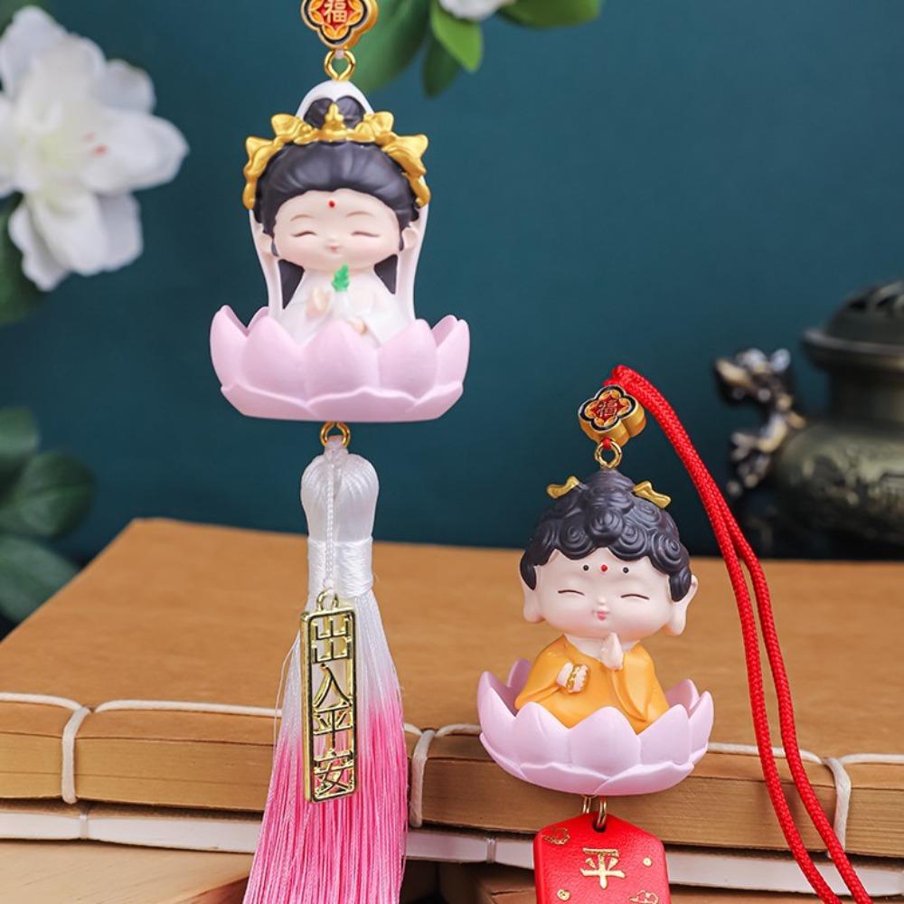 Resin Craft Mini Buddha Statues Cute Cartoon Buddha Figures  Car Interior Decoration