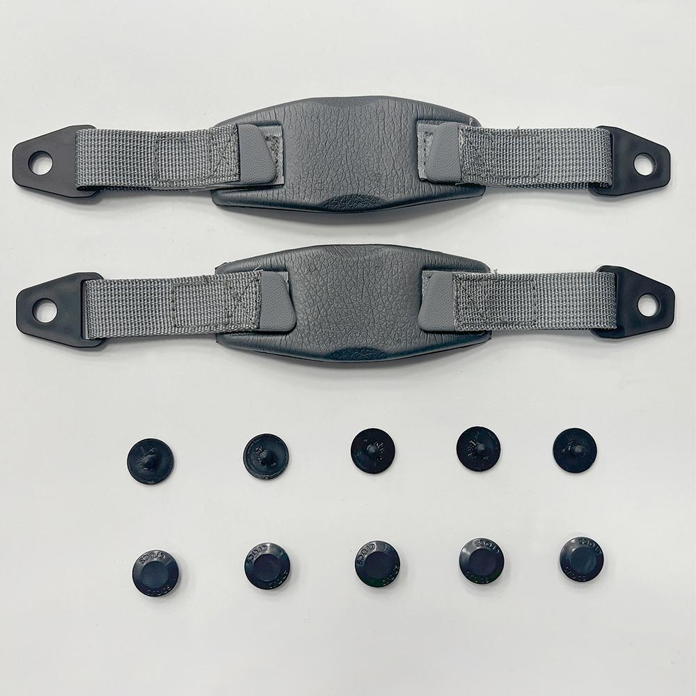 1 Pair Of Hole Shoes Back Strap With Fixed Buckle, Grey
