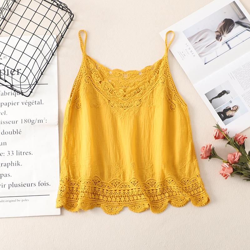 Chaleco de ganchillo de punto hueco para el verano de mujer con nuevo top de tirantes suelto bohemio sin mangas
