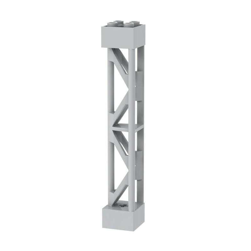 Clear Support Building Block Brick Classic 58827 2 X 2 X 10 Girder Triangular Vertical Type 3 - 3 Posts 2 Sections