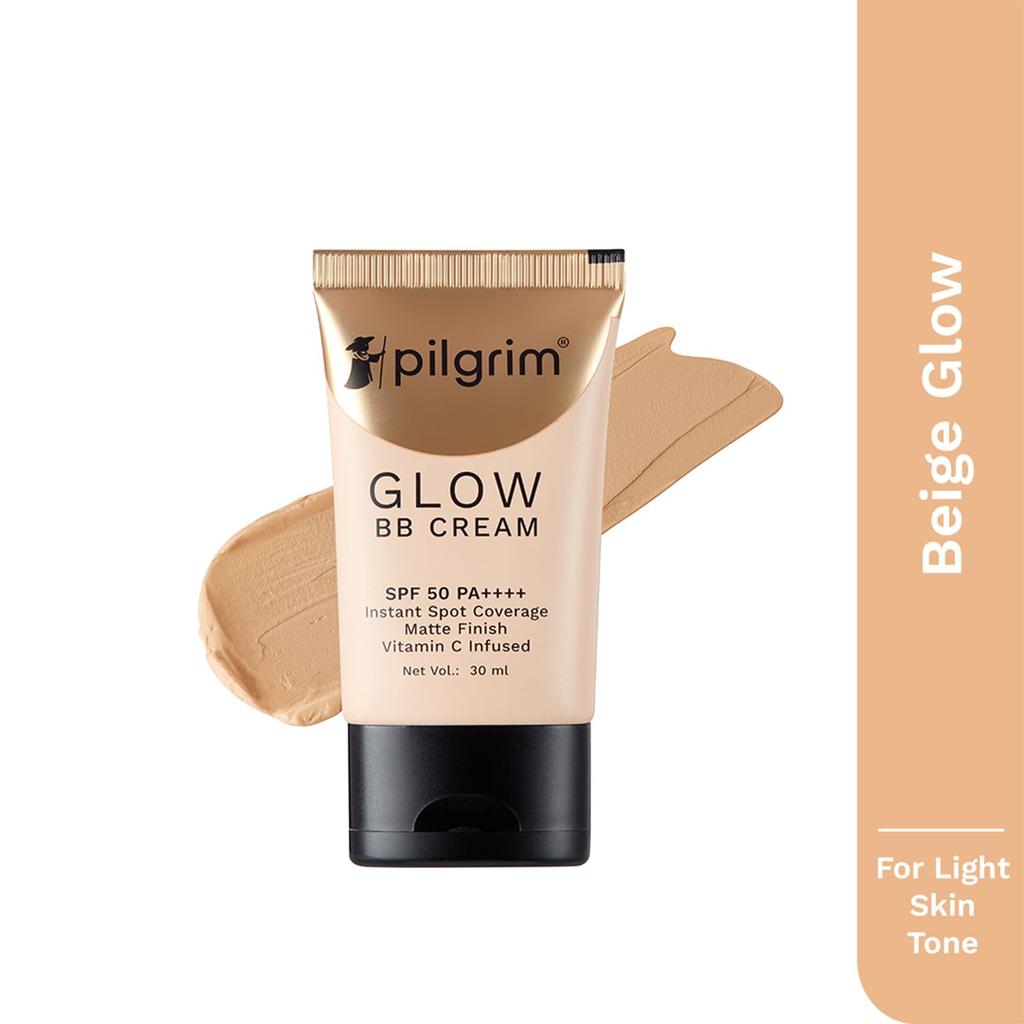 Pilgrim Beige Glow 3-In-1 Natural BB Cream Medium Coverage SPF 50 PA++++ For All Skin Types 30G