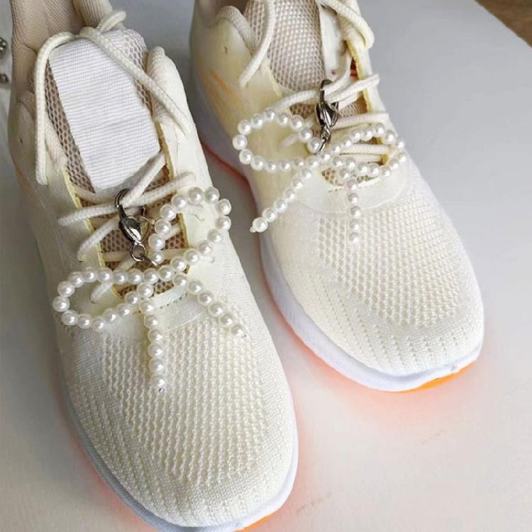 Sweet Pearls Beaded Bowknot Shoe Charm Sweet Shoe Charm Pendant Shoelaces Clip Decorative Pendant Gift for Women