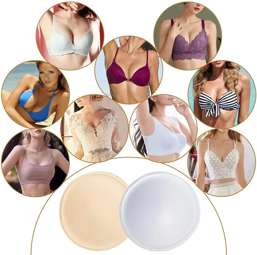 2/20pcs Round Sponge Push Up Bra Pads Set for Women Invisible Insert Swimsuit Bikini Breast Enhancers Chest Cup Pads Accessories