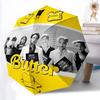 1 stuks BTS Butter Automatische Vouwparaplu, Automatische Vouwparaplu met 8 Baleinen, Handig voor Buitengebruik 052