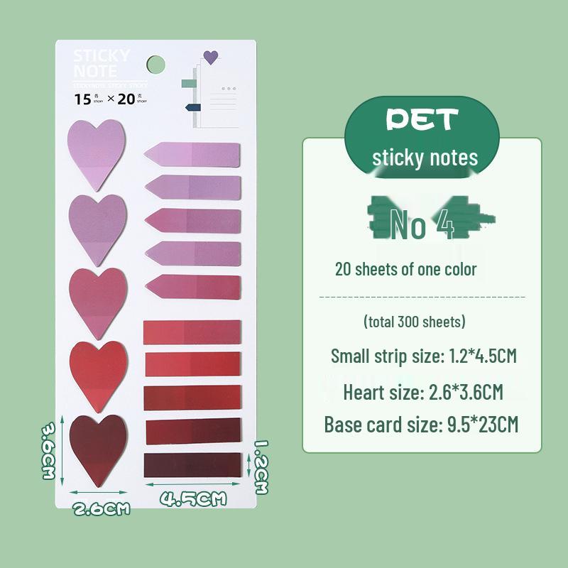 PET Extra Thin Classification Index Marking Stickers - Colored, Translucent, Long Strips for Students