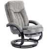 Swivel Recliner Chair with Footrest, Manual Recliner Armchair with Wooden Base, Plush Velvet Upholstered Reclining Chair for Living Room, Bedroom