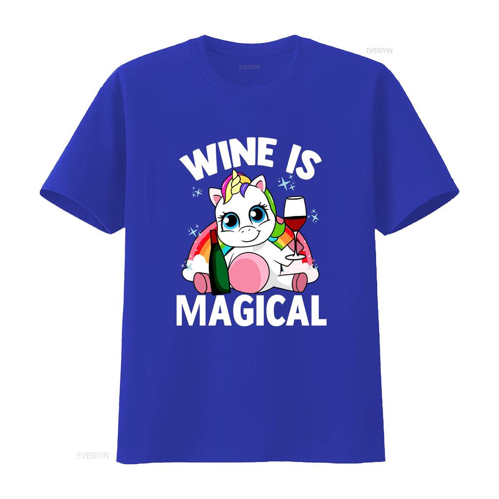 Wine Party T Shirt Drinking Lover Is Magical  Vintage Washed Breathable Slightly Stretched Casual Fashion Homme Streetwear