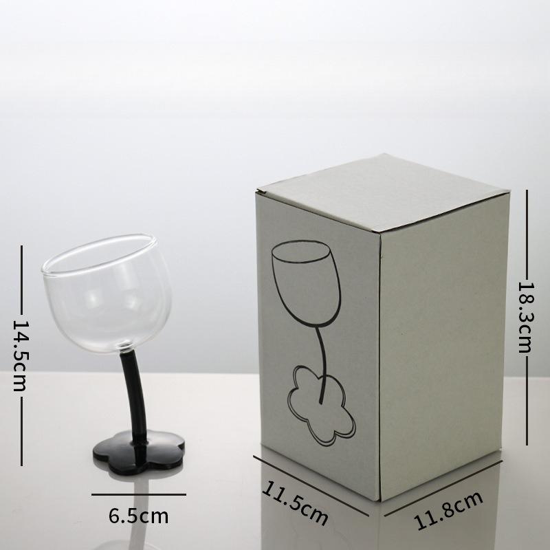 

Vintage Glass Cups Home Christmas Party Drinkware Cute Flower with Tilted Head Goblet Romantic Champagne Glass Kitchenware Gifts About 200ml