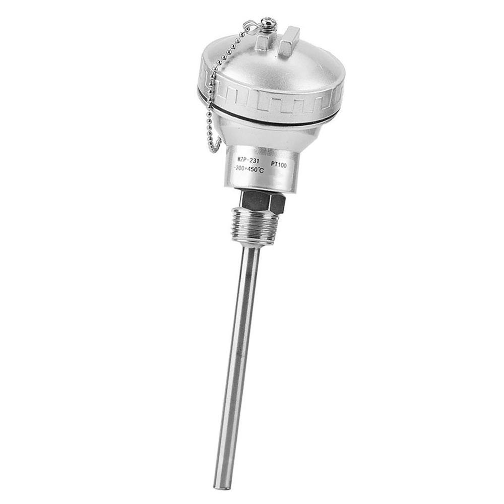 

RTD PT100 Temperature Sensor Probe Stainless Steel 1/2 Thread Resistance Temperature Detector 8mm Diameter Various Lengths