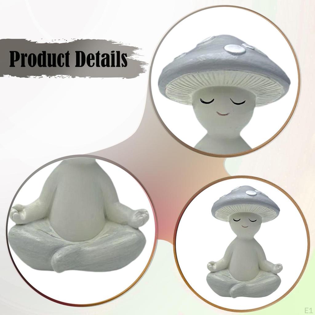 Meditationspilz Statue Dekorative Figur Kunsthandwerk Niedliches Schreibtischornament Kleine Skulptur für