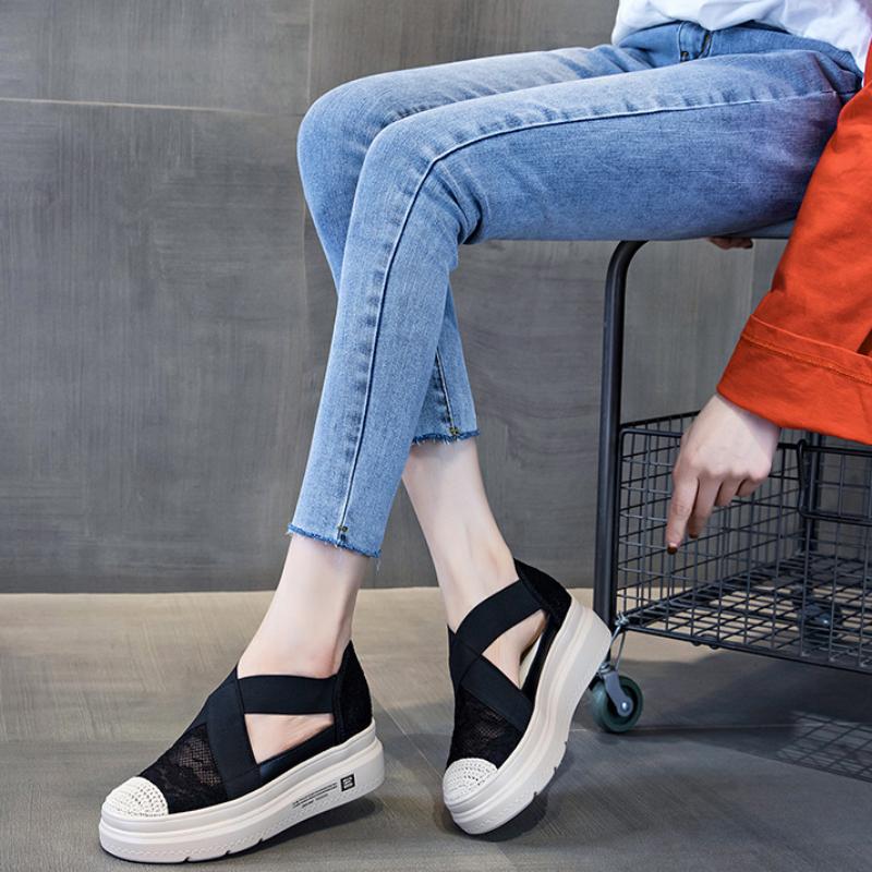 Wedges Shoes Sandals 2024 Sale Sapato Feminino Elegant Lace Strap Tienda Soludos Floral Crochet Wrap Slingback Espadrille Wedge