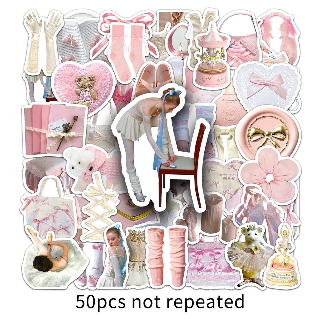 50 Pictures of Girl Ballet Style Graffiti Ins Wind Guka Creative Decoration Mobile Phone Case Suitcase Stickers Waterproof