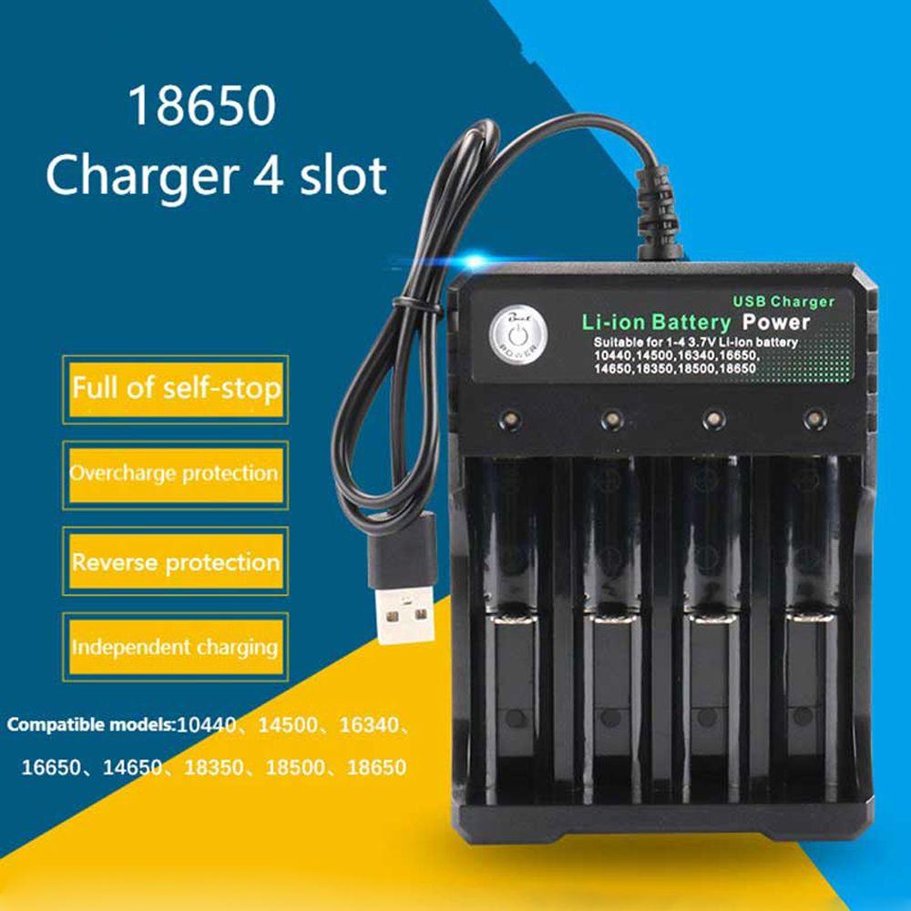 Smart Charging 18650/18500/16340/14500/26650 For 18650 Charging Battery Charger 4 Slot USB Charger