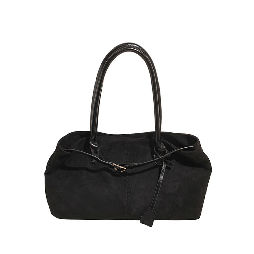 

Korean Style Large Capacity Handbag Tote Bag Underarm Packs Cute Suede Shoulder Bag Women чёрный