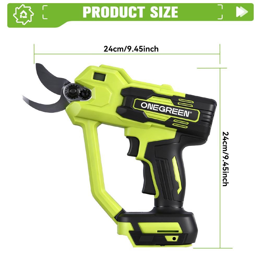 ONEGREEN Brushless 30MM Electric Pruner Shear 2 Gears Cordless Tree Bonsai Pruning Scissors Tools For Makita 21V Battery Pin