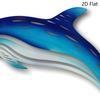 1 Stück Metallic Blau Delfin Wandkunst - Marine Heimdekoration
