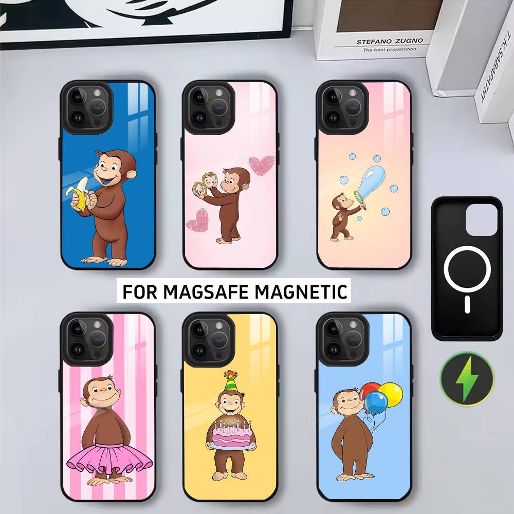 C-Curious G-George M-Monkey CG Phone Case For iPhone17,16,15,14,13,12,11 Plus,Pro Magnetic For Magsafe Wireless Charging
