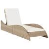 VidaXL Chaise Longue avec Coussins, Lit de Repos avec Dossier Réglable, Bain de Soleil, Meuble de Jardin Extérieur, Moderne, 368282