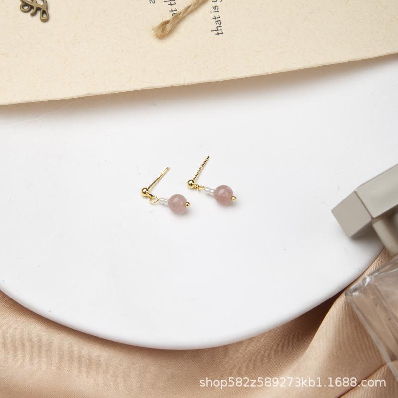 

Серьги Mori Girl Розовый Клубничный Кристалл – Ручная работа, Универсальный и Простой Дизайн для Женщин