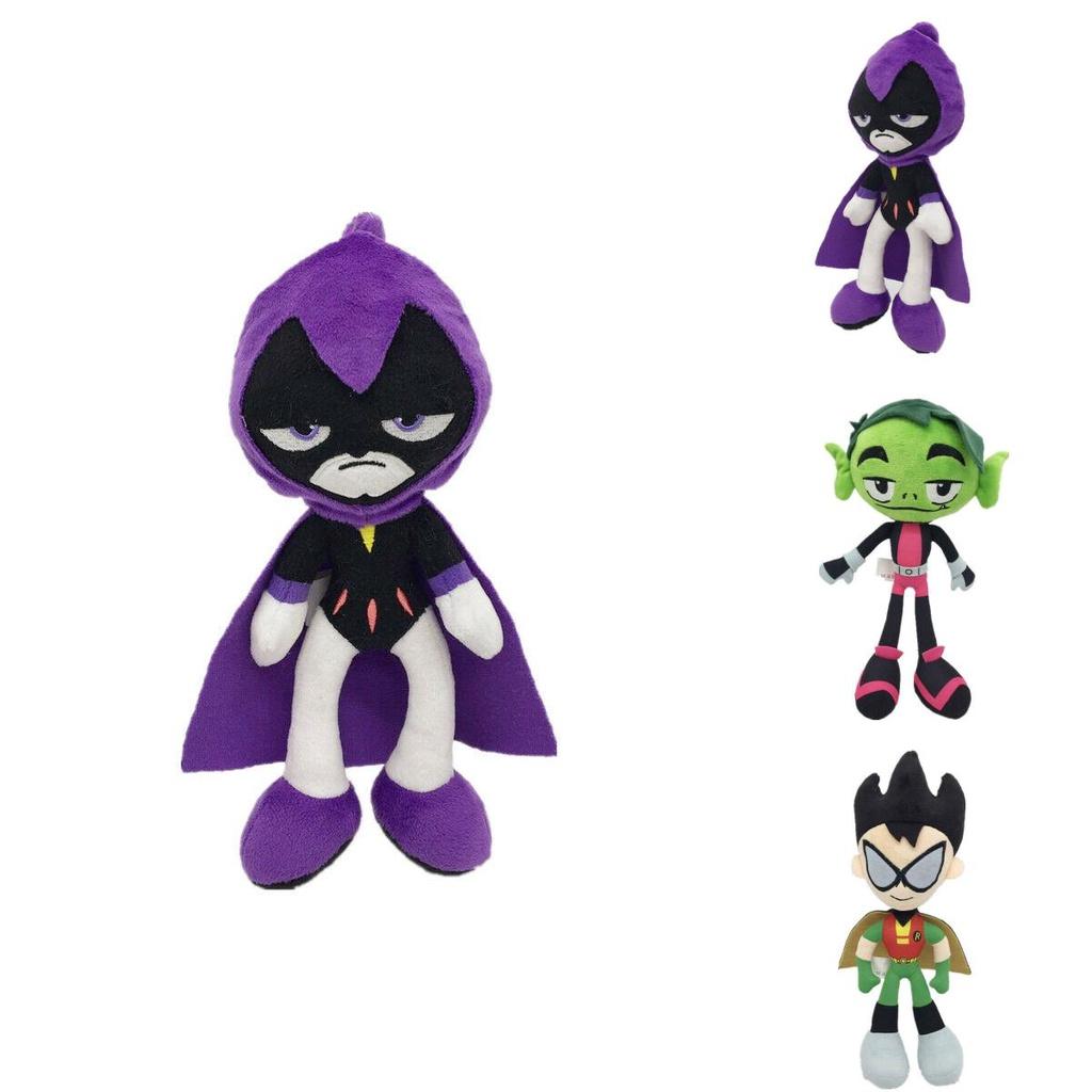 Adorable 10-inch Teen Titans Go Plush Toy Collection Featuring Robin Raven Cyborg