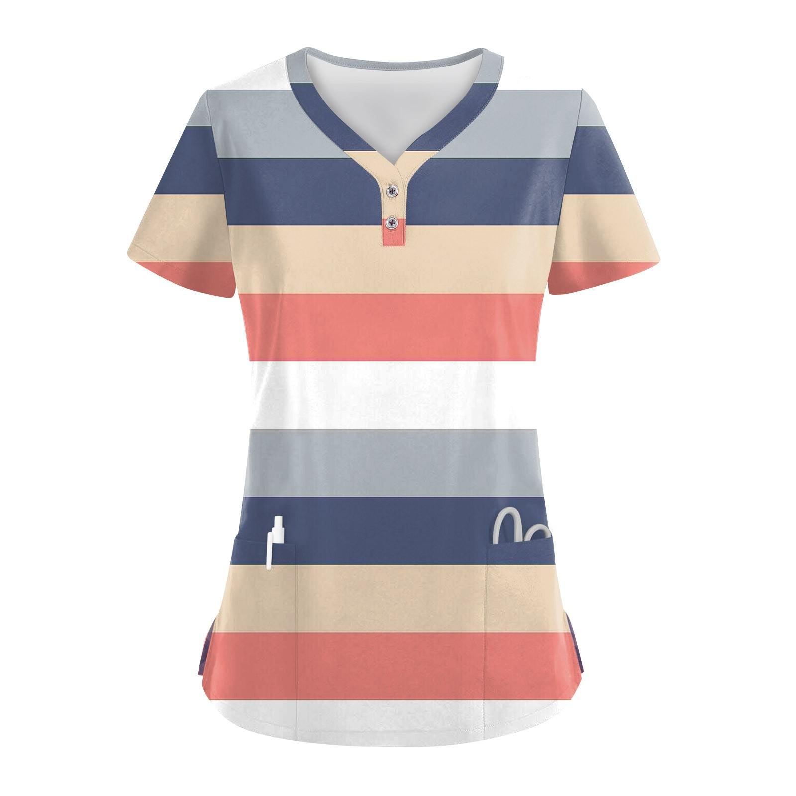 

Женские модные повседневные топы с V-образным вырезом и полосатым принтом, топы для кормящих мам, топы-халаты для женщин, 2 кармана M