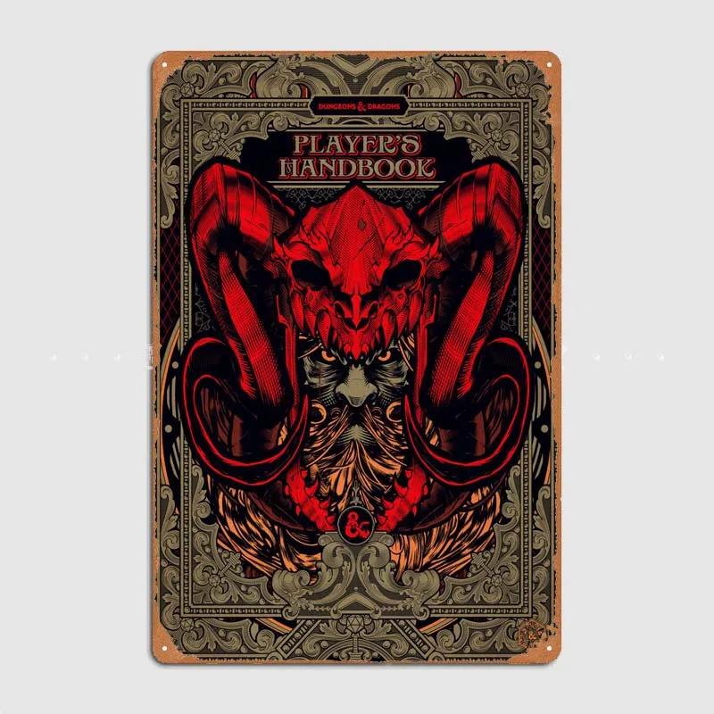 D-Dungeons And Dragons Posters Bedroom Decoration Game Signs Wall Art Vintage Metal Tin Sign for Gamer Room Wall Decoration Home