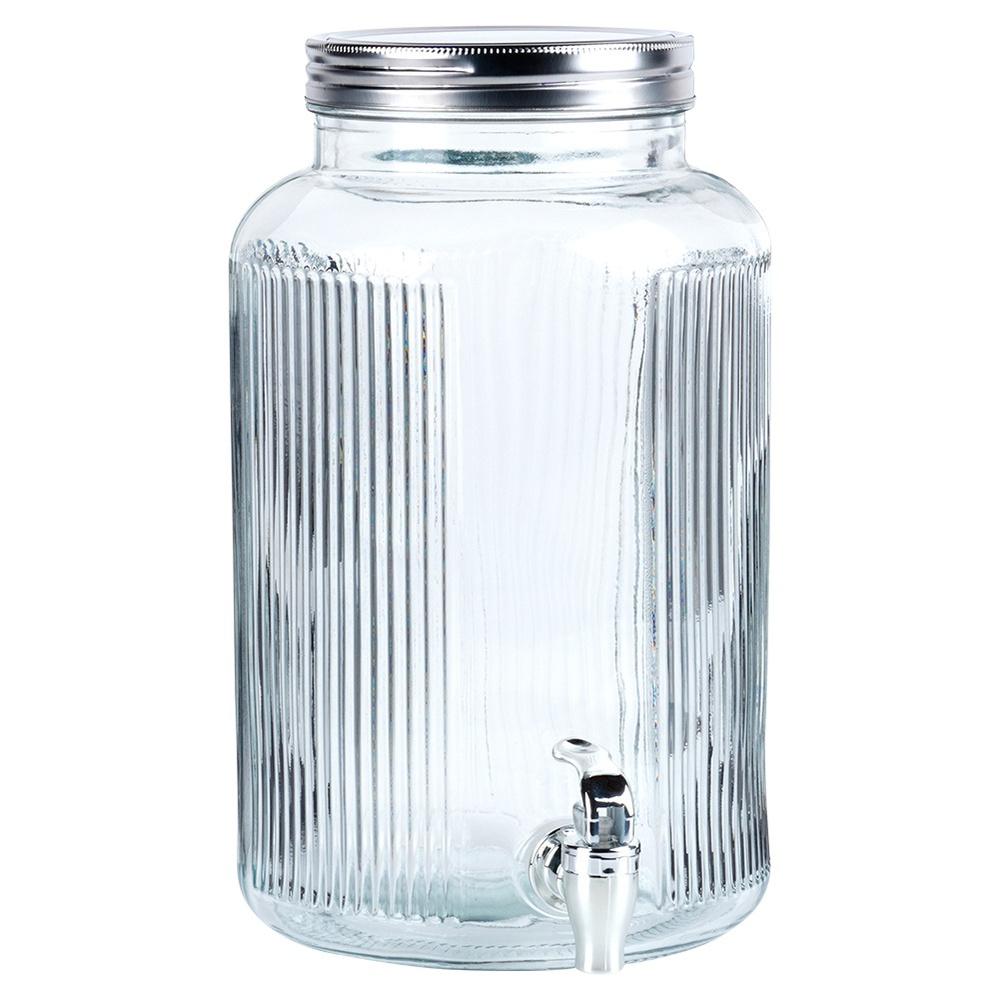 Glass Beverage Dispenser Jar with Tap 6.2L