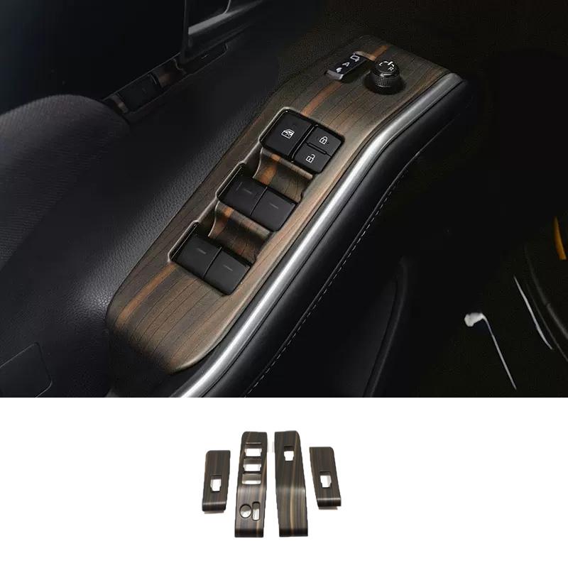 For Toyota Highlander    Car Interior Peach Wood Decoration trument Console Gear Water Cup Cover Air Vent Trims