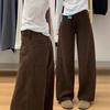 Women's High Rise Wide Leg Jeans Loose Fit Solid Color Straight Leg Trousers Casual Commuter Denim Pants