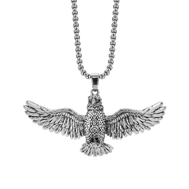 Stunning Titanium Steel Eagle Pendant Necklace For Men Vintage Hip Hop Style Jewelry