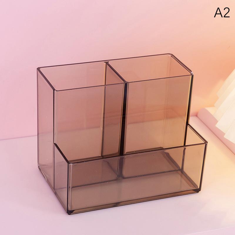 Ins Style Transparent Acrylic Square Multi Grid Pen Holder Storage Rack Large Capacity Desk Pencil Rack School Office Stationery