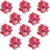 With Detachable Clips Artificial Flowers Glitter Finish Christmas Tree Ornaments  Wreath Decorating