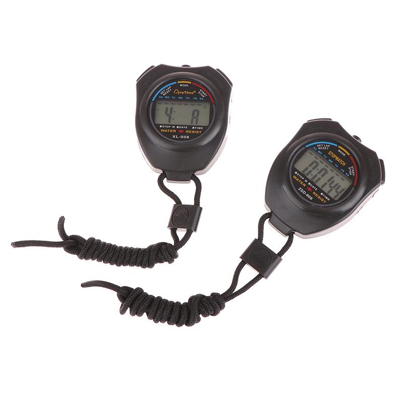 1Pc Lcd Timer Stop Watch Timer Tool Black  Portable Waterproof Chronometer Handheld Stopwatch Digital Sport Stopwatch