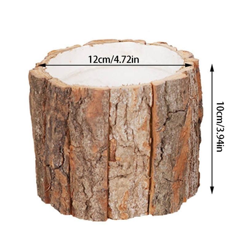 Wood Pencil Cup 4.7X3.9Inch Desktop Pencil Organiser Caddy for Markers, Scissors, and Small Tools, Natural Texture Container for Small Arrangement