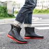Silicone Male Shoes Wear to Work Soft Gumboots Teenagers Wellies Plastic Waterproof Resistant Wear-resistant Men's Rain Boots