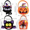 4pcs Pumpkin Halloween Candy Bag Cartoon Gift Basket Tote Bag Portable Storage Bucket  For Kids