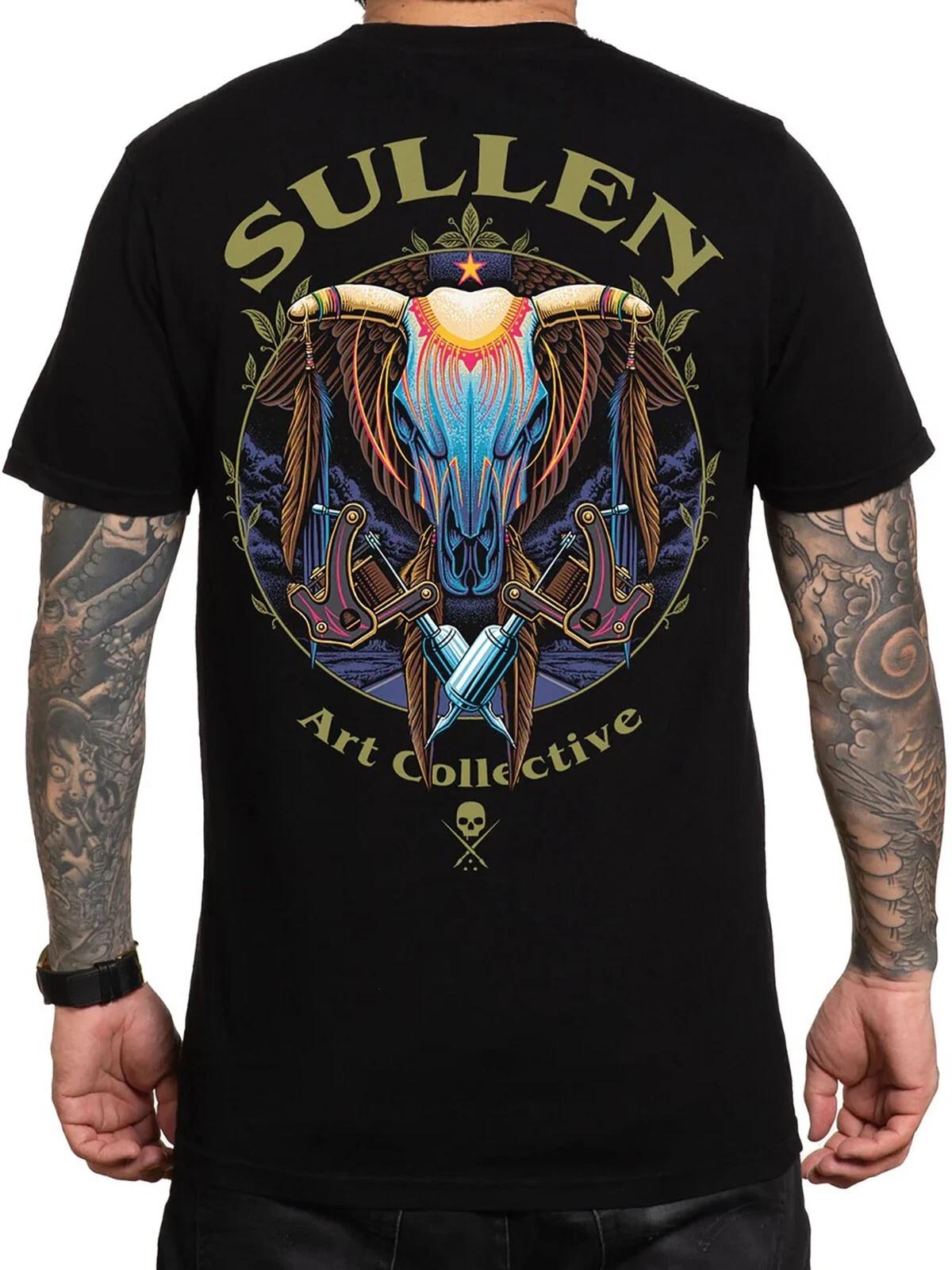 Sullen Men s War Paint Short Sleeve Premium T-shirt Western Style Tattoo Art Tee S