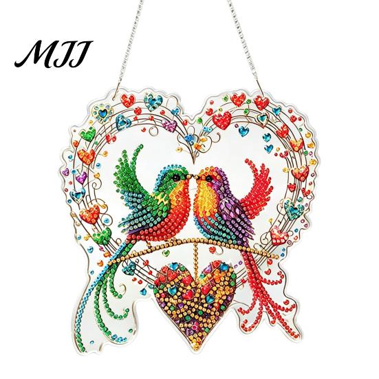 Strass Malerei Sonnenfänger Set Weihnachtskit, DIY Kunst mit Kunstperlen für Erwachsene Bastelbedarf für Anfänger, Acryl Weihnachten Schmuck Bastelmaterial