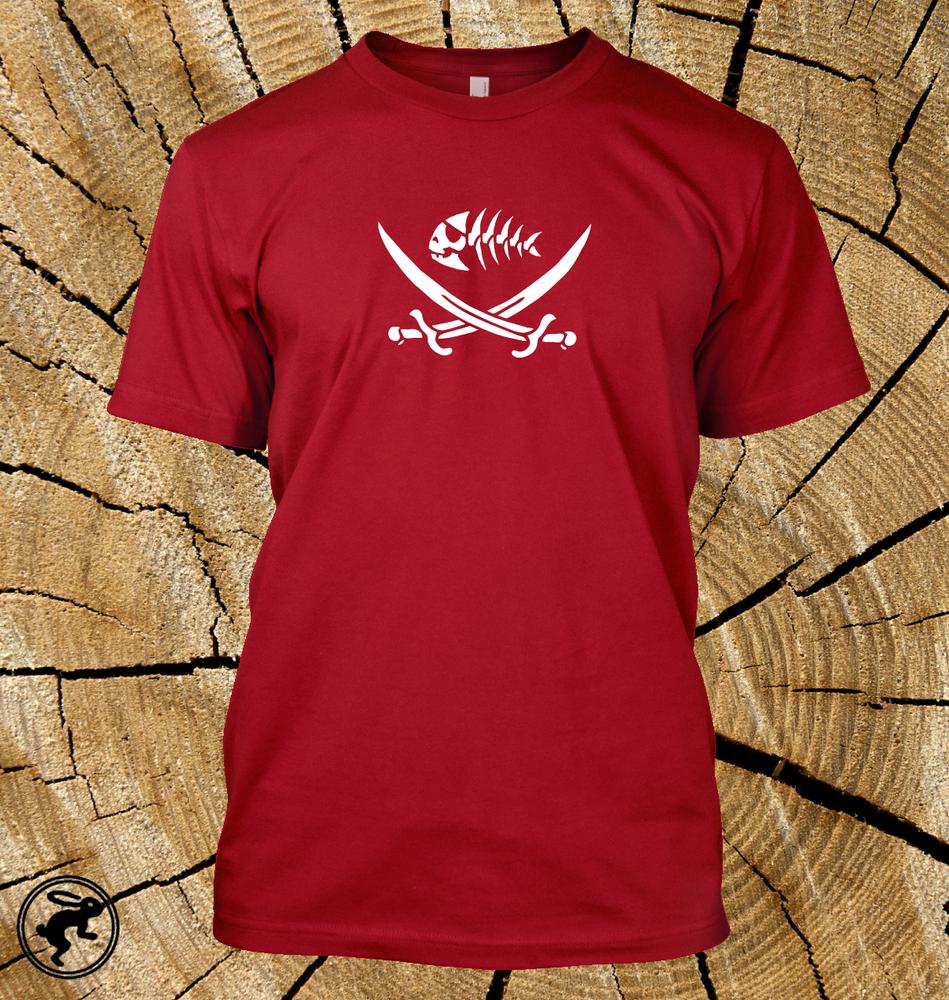 Pirate Fish Funny T Shirt Choose From 14 Shirt Colours And 12 Print Colours Tee S