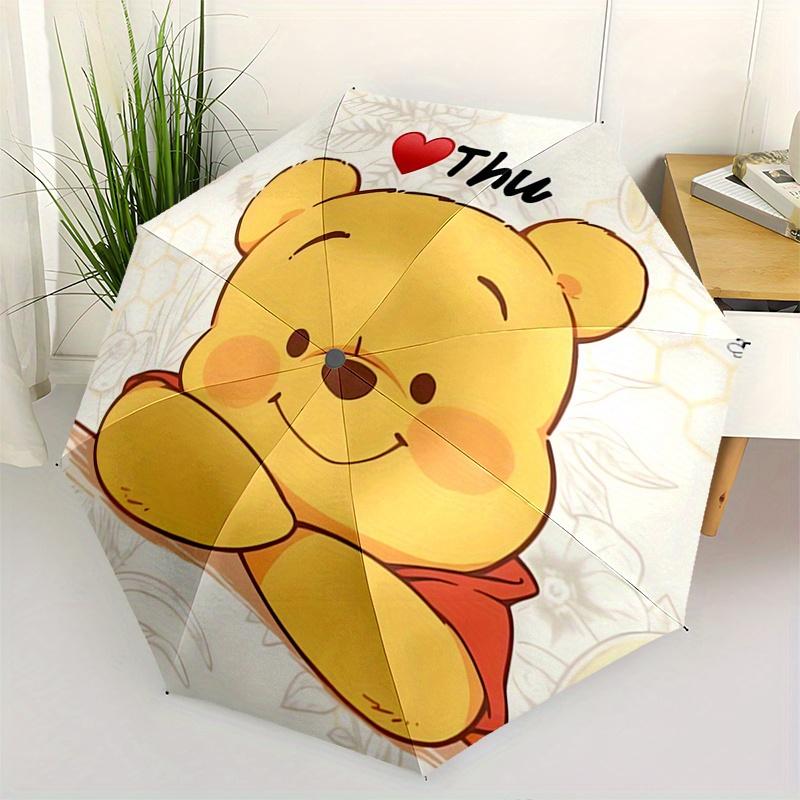 

Disney Pooh Bear,Honeycomb Automatic Opening and Closing Umbrella - Suitable for all occasion and business umbrella, unisex portable tri-fol