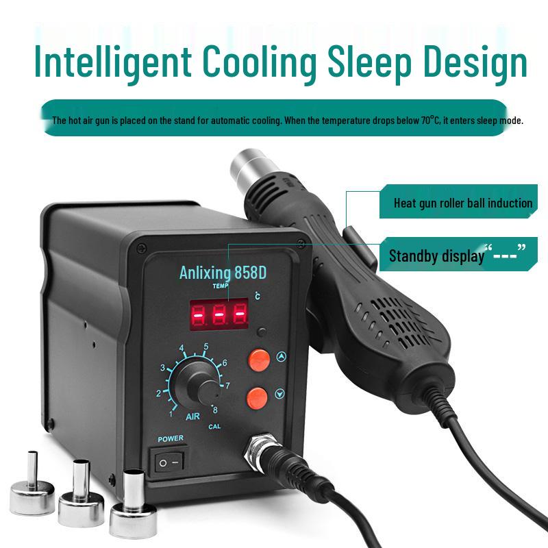 Anli Xin 878D/858D Hot Air & Soldering Station Combo for Lead-Free Mobile & PC Welding