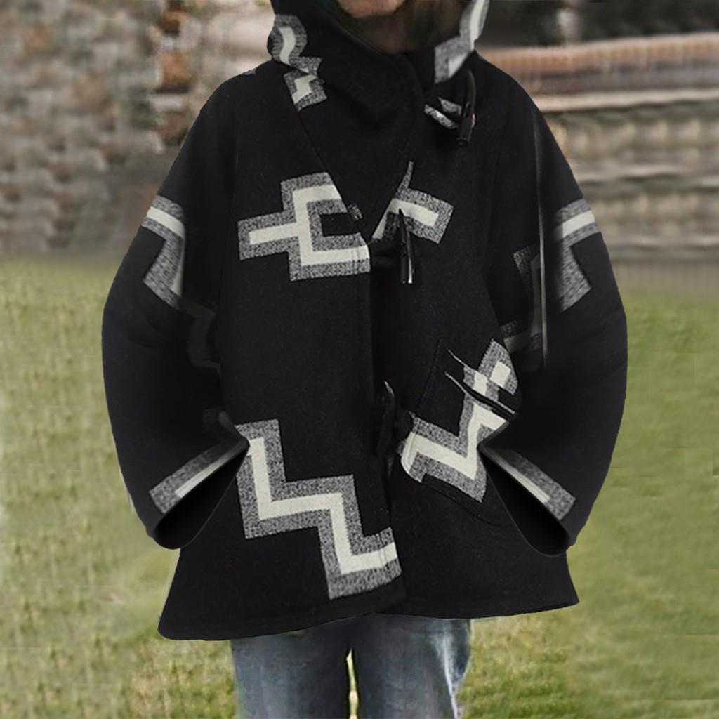 

Женская повседневная куртка с капюшоном и карманом в стиле ретро с пряжкой и длинным рукавом XL чёрный