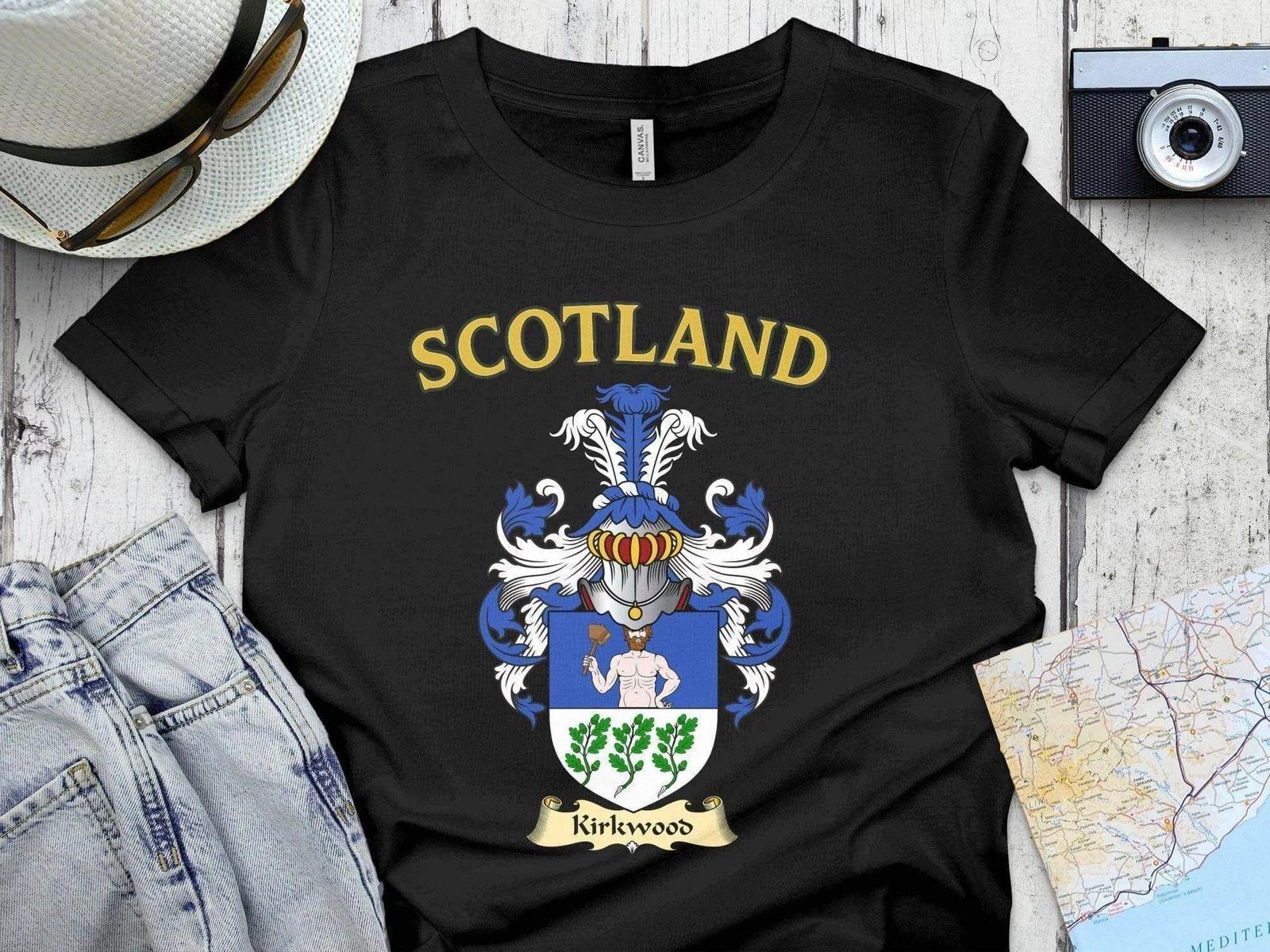 Kirkwood Family Crest Heraldic Design T-Shirts 3XL