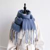 New Winter Scarf Men Women Cashmere Warm Solid Pashmina Blanket Wraps Female Thick Soft Bufanda Tassel Shawl Long Poncho Echarpe