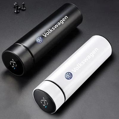 New Car Smart Thermos Mug Insulation Cup Led Digital Temperature Display For Volkswagen VW GTI Rline R Polo Golf MK8 Passat
