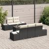 VidaXL Ensemble de canapé de jardin 6 pièces avec coussins Noir Poly Rattan 3346937