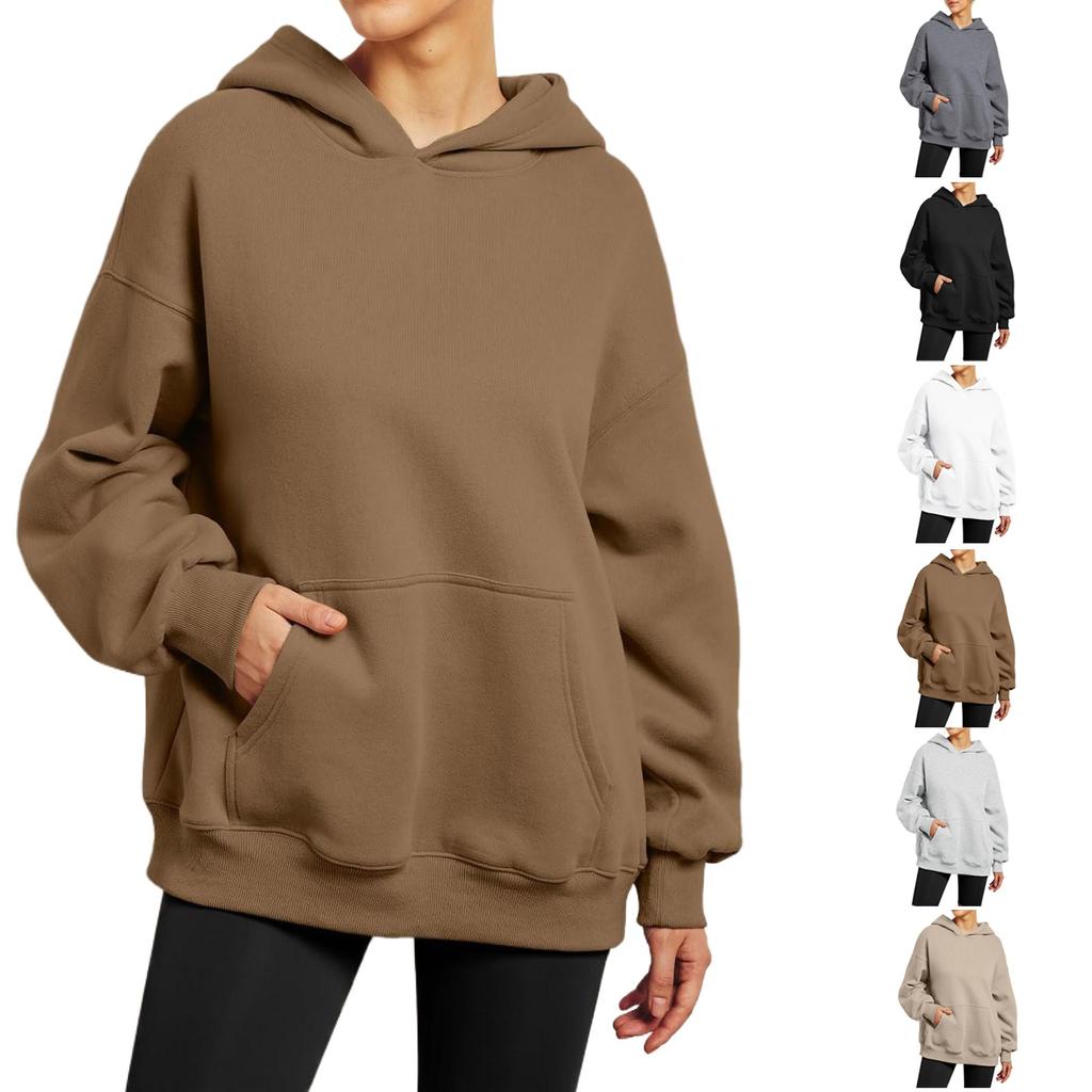 Womens Oversized Sweatshirts Fleece Hoodies Long Sleeve Shirts Pullover Fall Clothes With Pocket