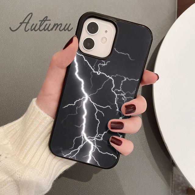 Lightning Phone Case for iPhone 11 12 13 14 Pro Max Mini X XR XS SE 2020 5 6S 7 8 Plus Samsung Galaxy S21 S22 Cover Shell