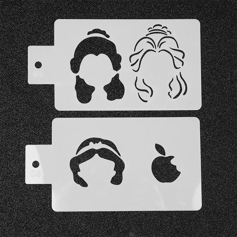 18 Sztuk Puste Szablony do Malowania Ciała Wielokrotnego Użytku Styl Dziewczęcy Księżniczka Szablony do Malowania Artystycznego Ciała na Imprezy Świąteczne